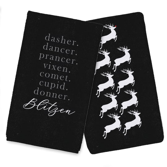 Reindeer Names Tea Towels - Set of 2
